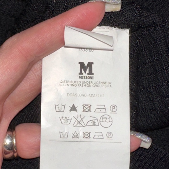 M Missoni Black Pointelle Knit Acrylic Wool Shell Tank Top 42 6 - Picture 5 of 6